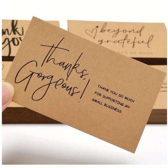 NEW 30 PCS THANKS GORGEOUS THANK YOU SO MUCH FOR SUPPORTING MY BUSINESS CARDS - Picture 2 of 2
